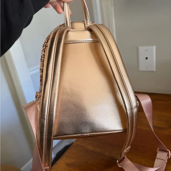 Loungefly Metallic Rose Sequin Backpack - Picture 2 of 2